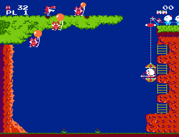 Pooyan - NES game screenshot (1985) by Hudson Soft